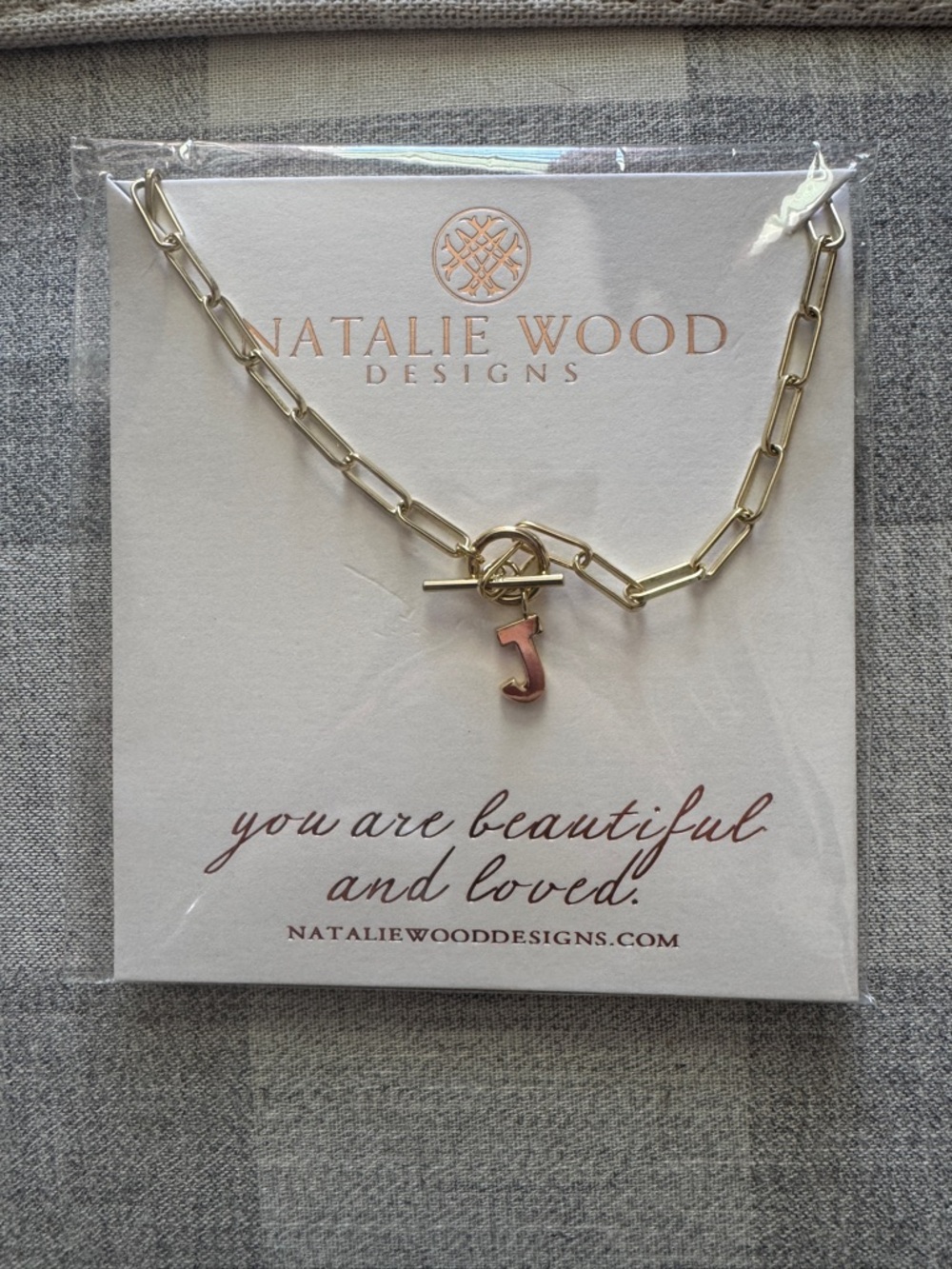 NWT-Natalie Wood Gold Chain Necklace with Initial 'J' Charm